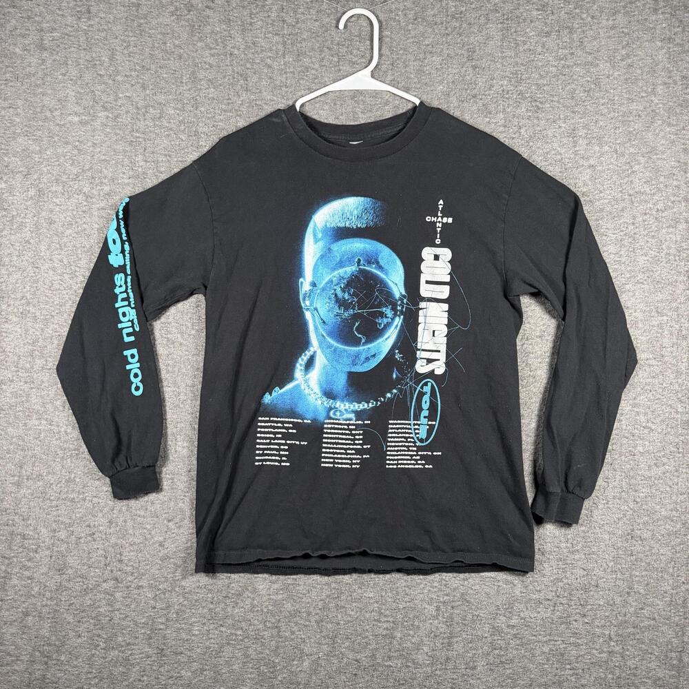 Chase Atlantic Cold Nights Tour 2022 Long Sleeve Shirt Black Blue Approx M